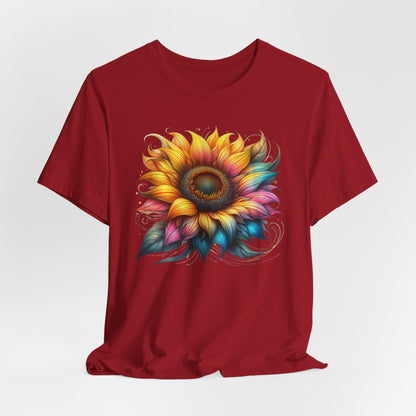 Vibrant Sunflower Tee, Casual T-Shirt