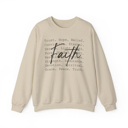 Faith Word Map Gildan Crewneck Sweatshirt