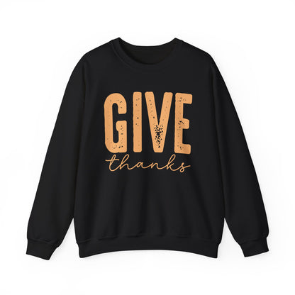 Give Thanks, Thanksgiving Gildan Crewneck Sweatshirt