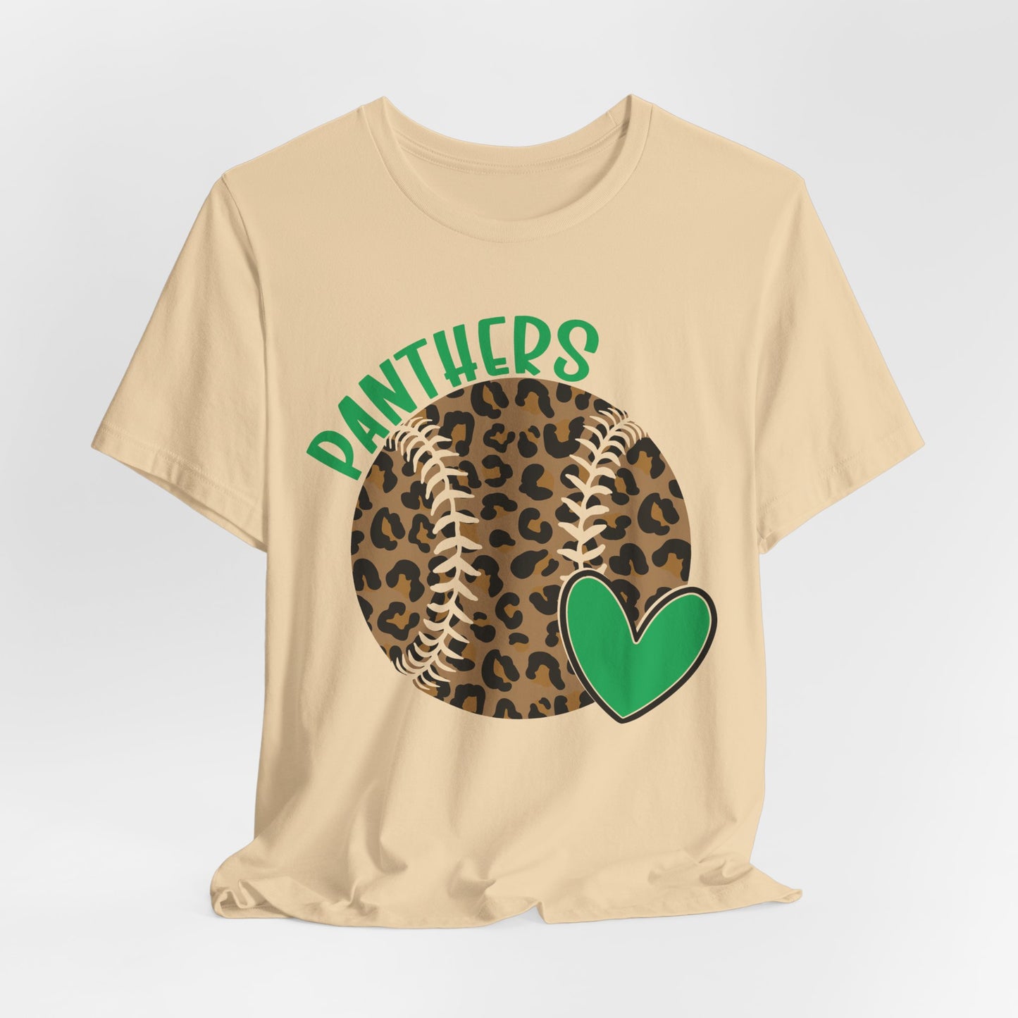 Leopard Print Panthers Tee, Casual Game Day Shirt, Sports Team Shirt, Unisex Tee, Soft Cotton Tee, Athletic Fashion Top