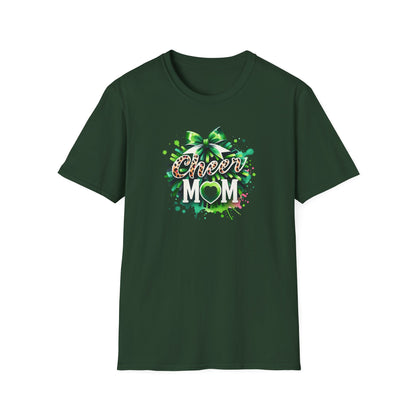 Green Cheer Mom Gildan Softstyle Tshirt
