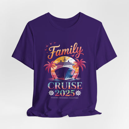 Family Cruise 2025 Unisex Tee, Vacation T-Shirt, Family Reunion Shirt, Summer Travel Apparel, Beach Event Clothing