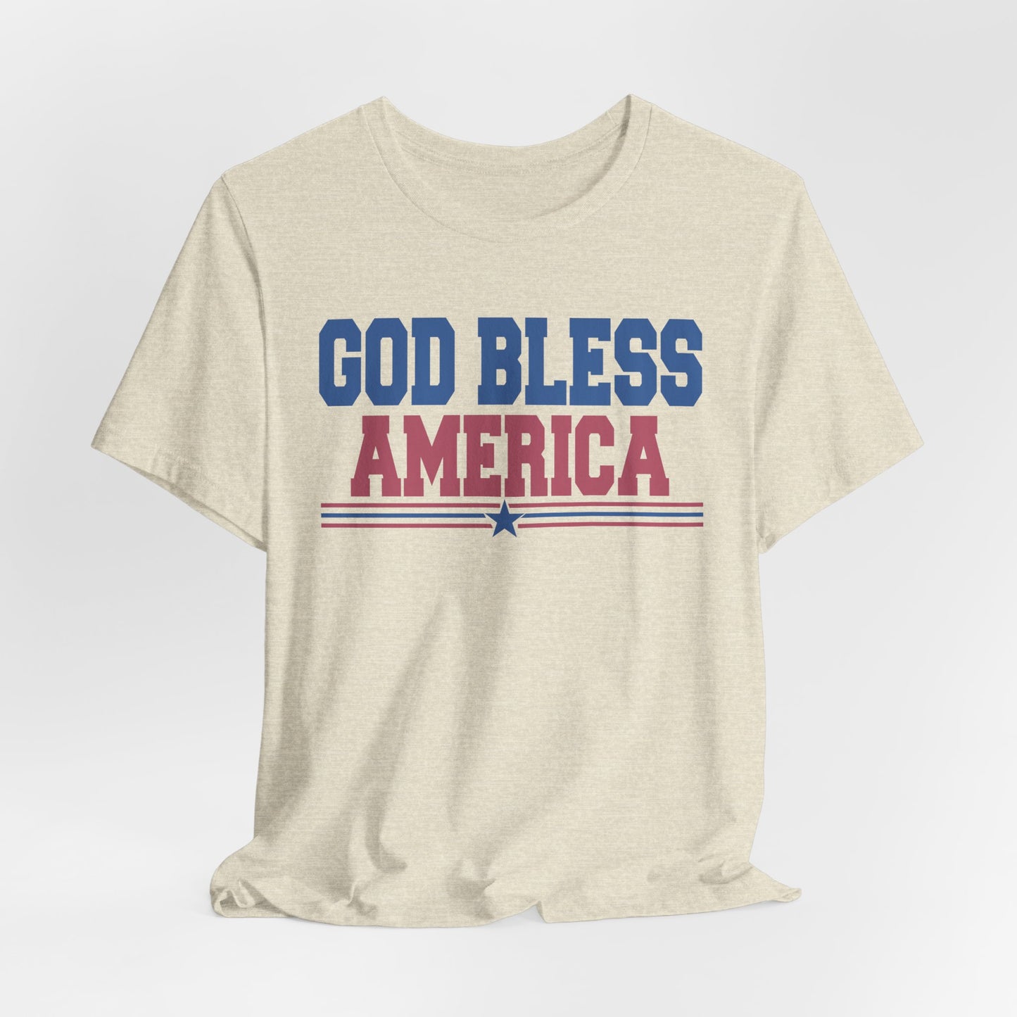 God Bless America Unisex Jersey Tee - Patriotic Short Sleeve Shirt