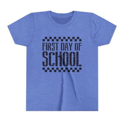First Day of School Checkered Youth Tee, Back to School Shirt