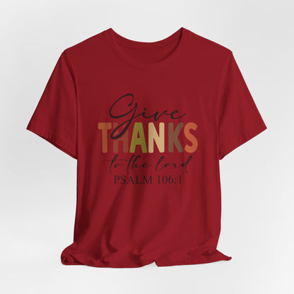 Give Thanks, Thanksgiving Bella Canvas Tee