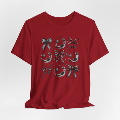 Soccer Tic Tac Toe Bows Bella Canvas Tee
