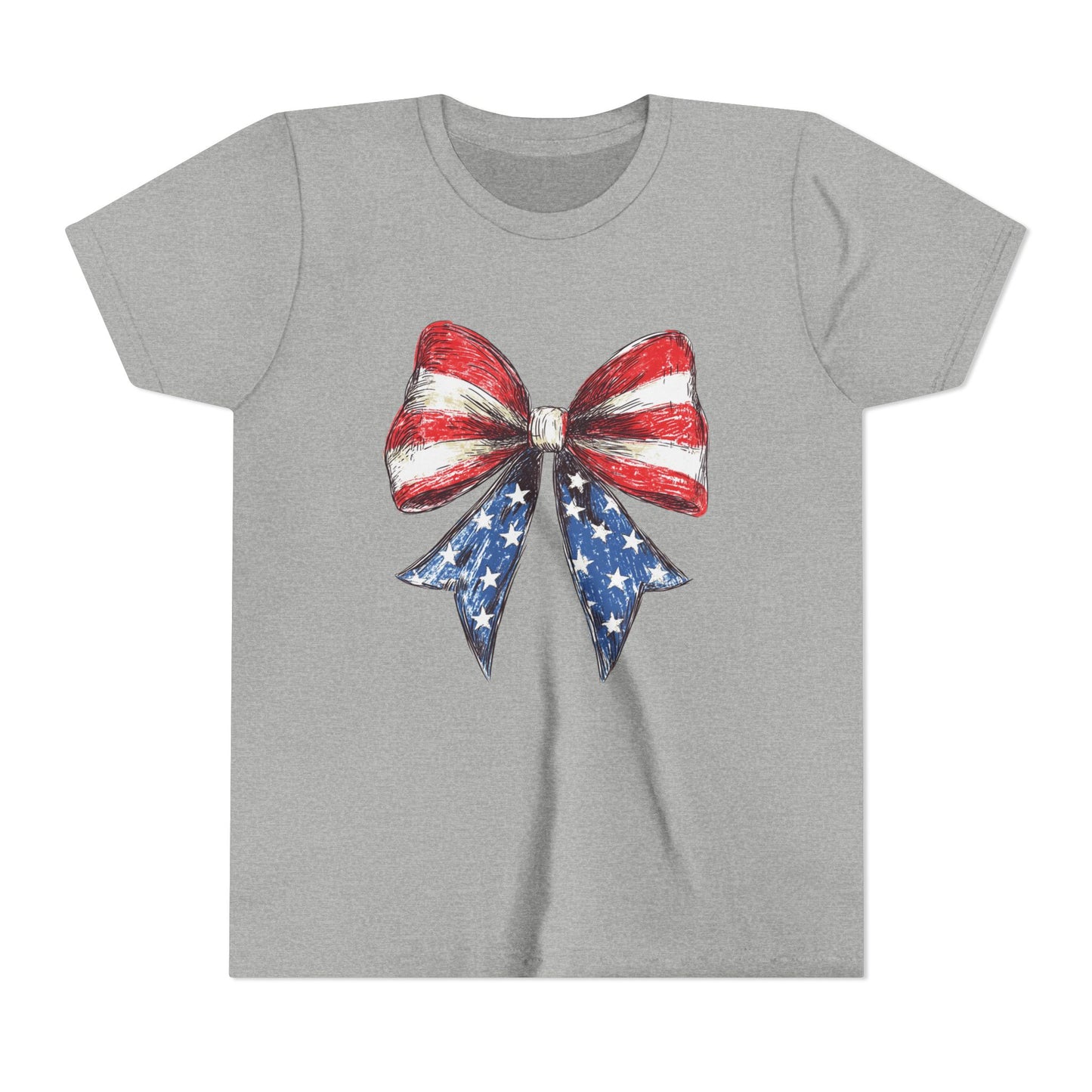 Patriotic Youth Short Sleeve Tee with Bow Design