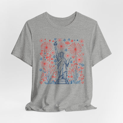 Patriotic Short Sleeve Tee with Liberty Design