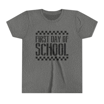 First Day of School Checkered Youth Tee, Back to School Shirt