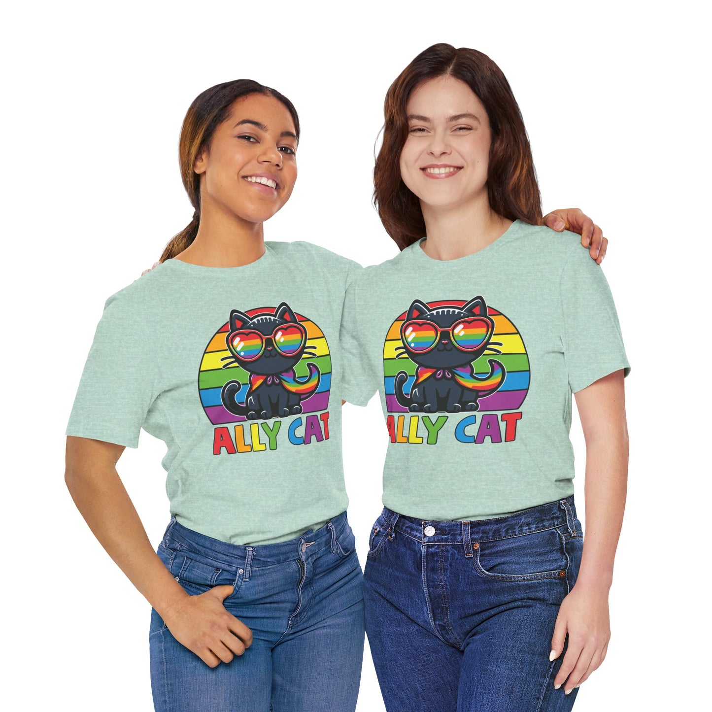 Pride Cat Unisex Jersey Tee - 'Ally Cat' Design