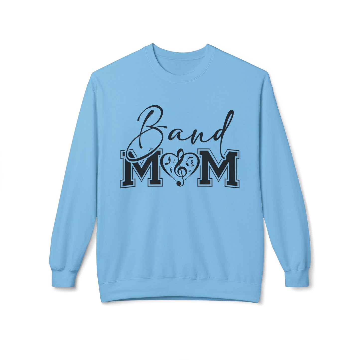 Band Mom front and back - Softstyle Crewneck for Music Lovers