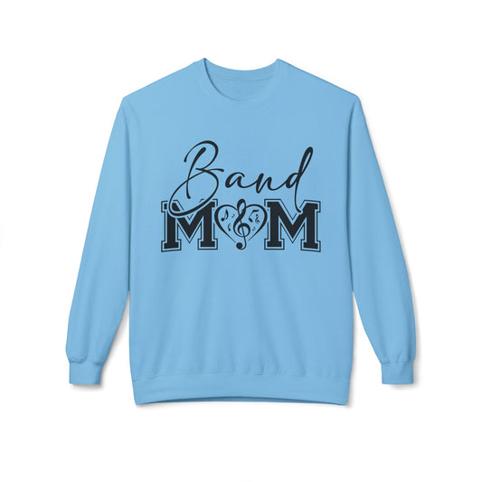 Band Mom front and back - Softstyle Crewneck for Music Lovers