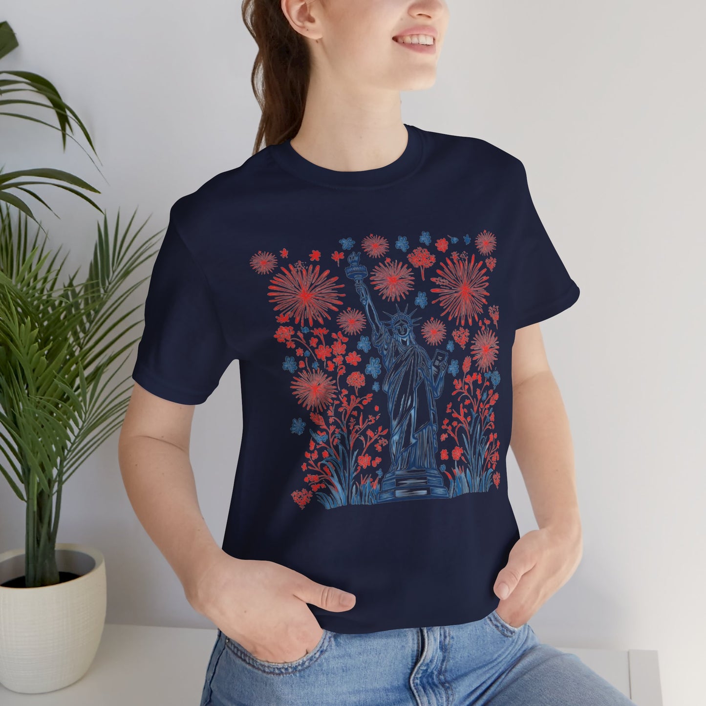 Patriotic Short Sleeve Tee with Liberty Design