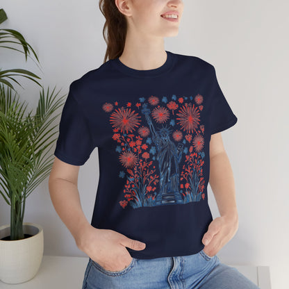 Patriotic Short Sleeve Tee with Liberty Design