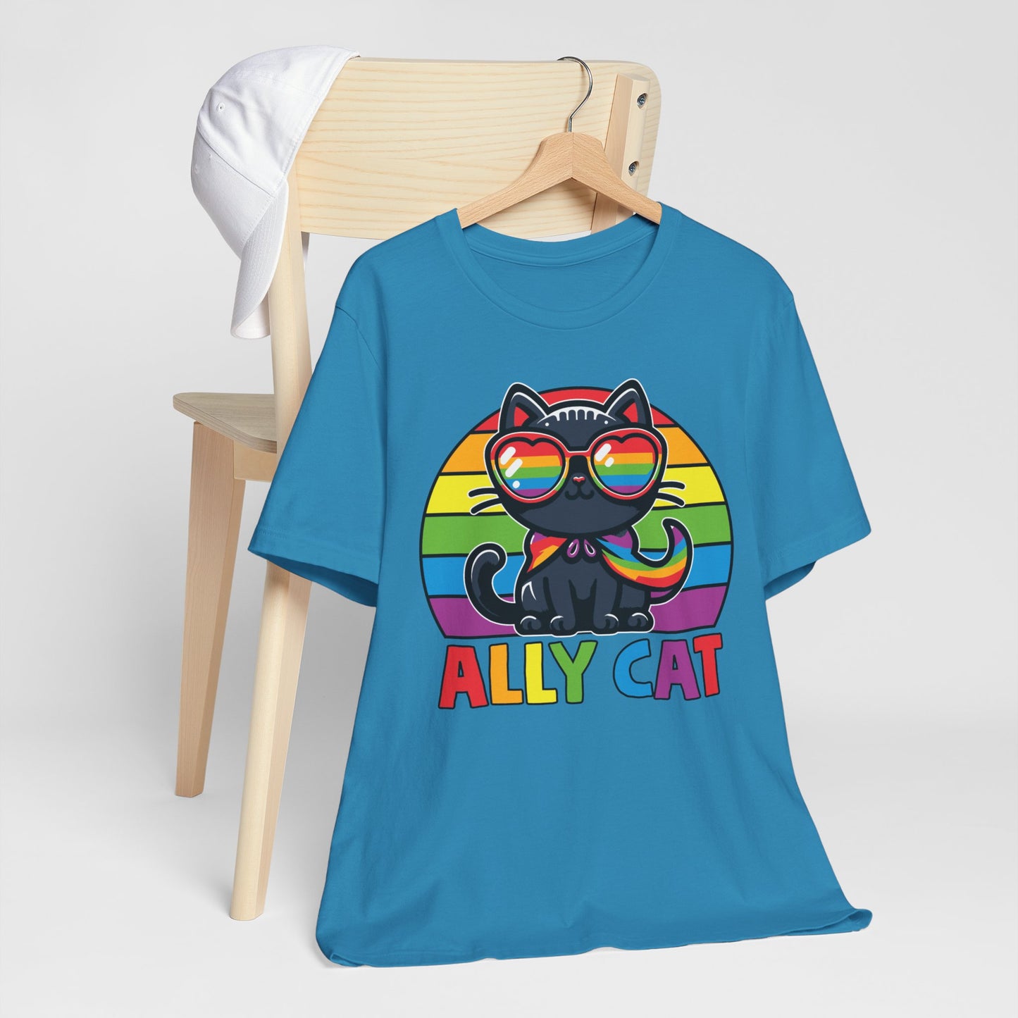 Pride Cat Unisex Jersey Tee - 'Ally Cat' Design