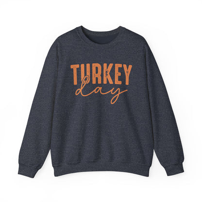 Turkey Day Thanksgiving Gildan Crewneck Sweatshirt