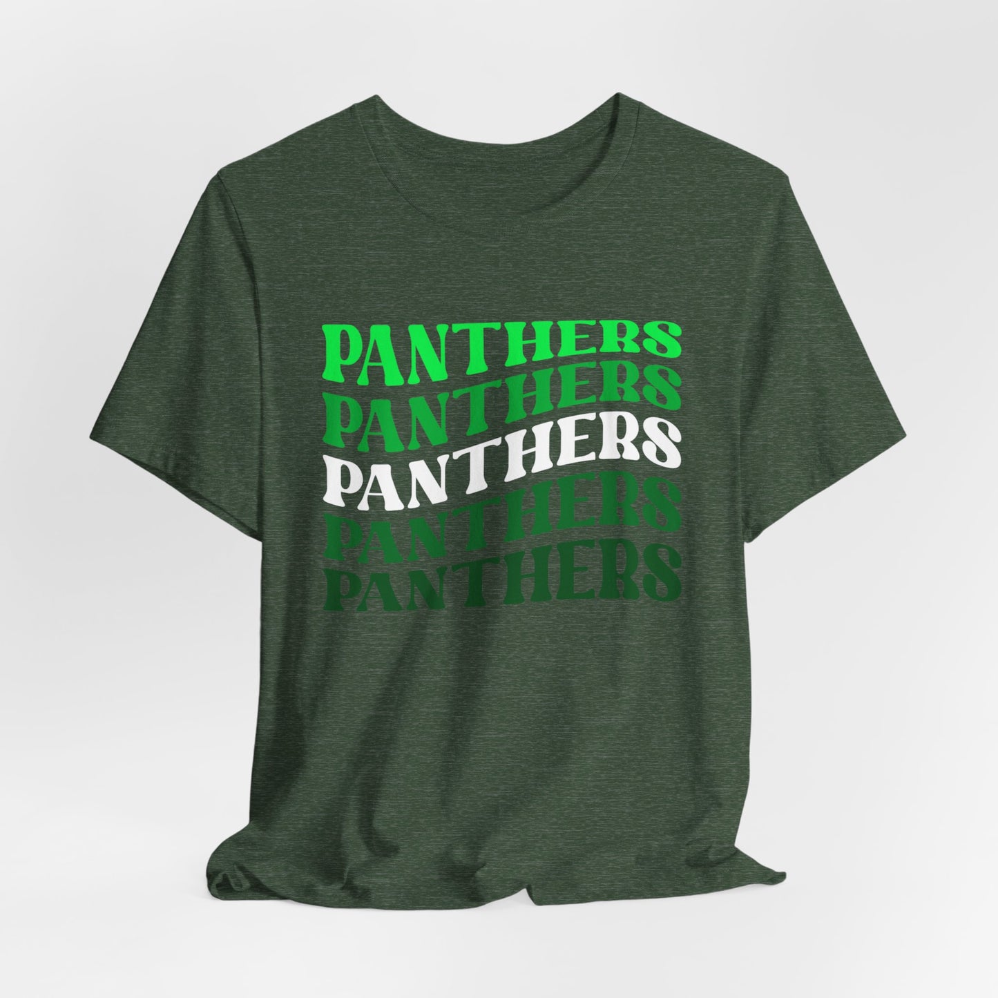 Panthers Stacked Unisex Short Sleeve Tee, Comfortable Graphic Tee for Sports Fans, Casual Wear for Game Days, Perfect Gift for Panther Lovers