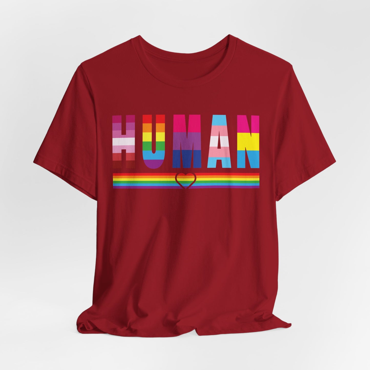 Pride Jersey Tee - Celebrate Diversity with 'HUMAN' Design