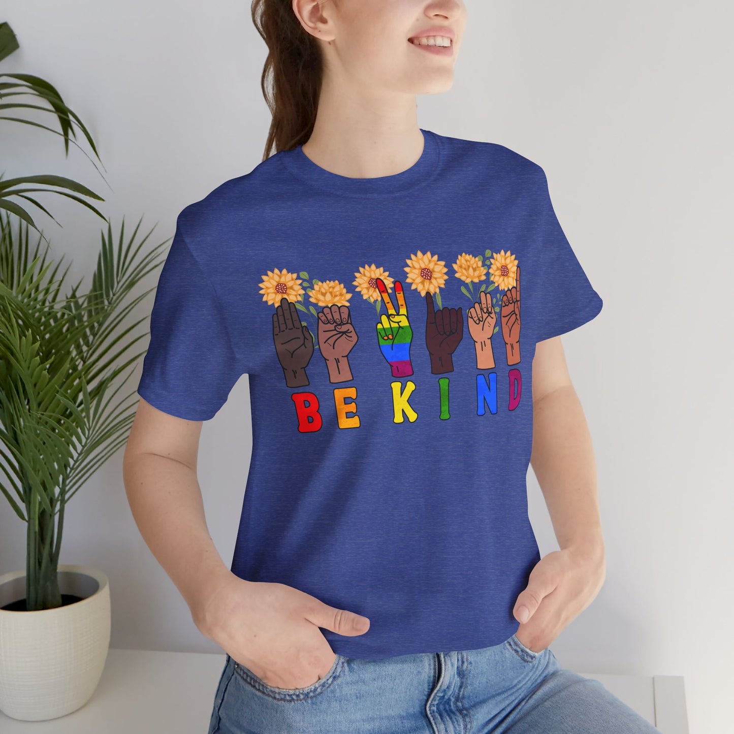 Be Kind Sign Language Diversity Unisex Jersey Tee