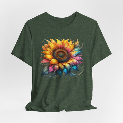 Vibrant Sunflower Tee, Casual T-Shirt