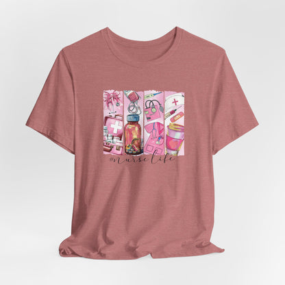 Nurse Life Pink Bella Canvas Tee