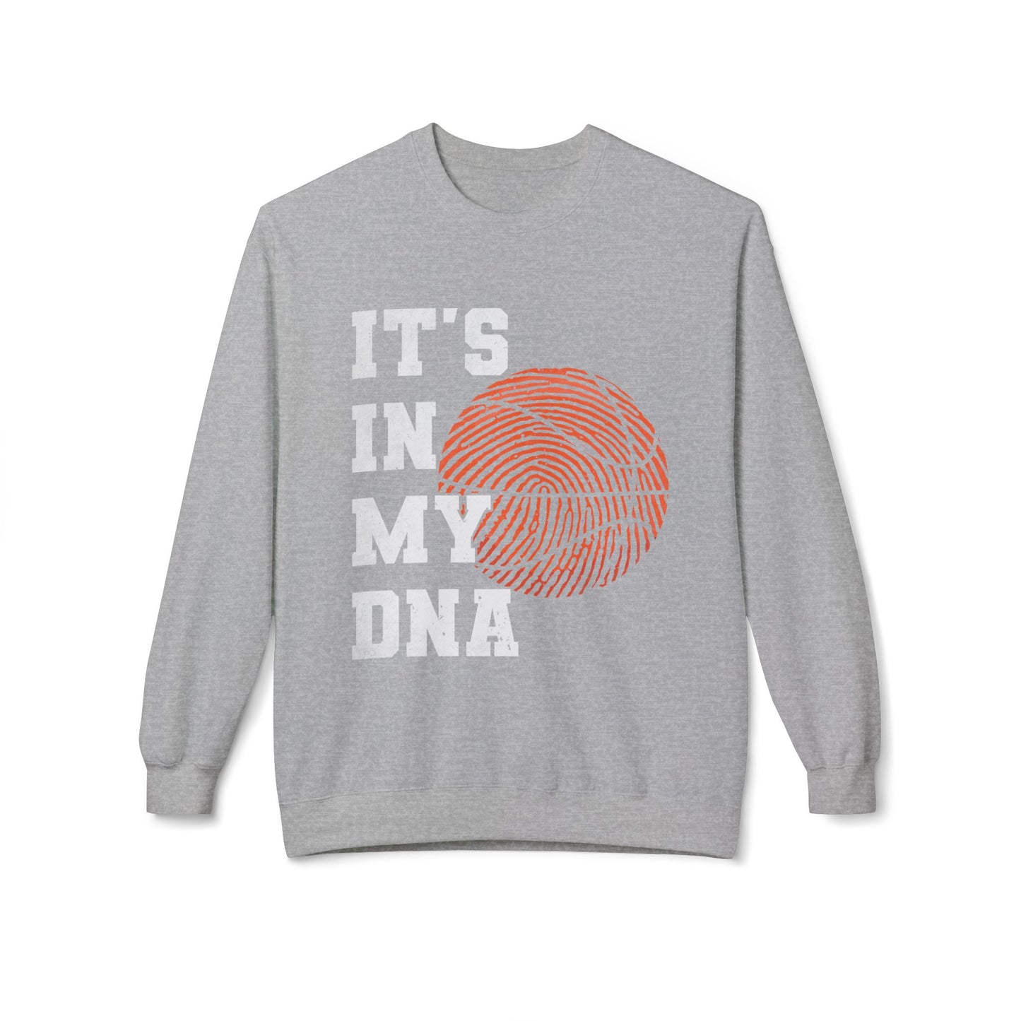 Basketball DNA Crewneck Sweatshirt, Cozy Sports Apparel, Perfect for Athletes, Gift for Hoopers, Ideal for Game Days, Throwback Style