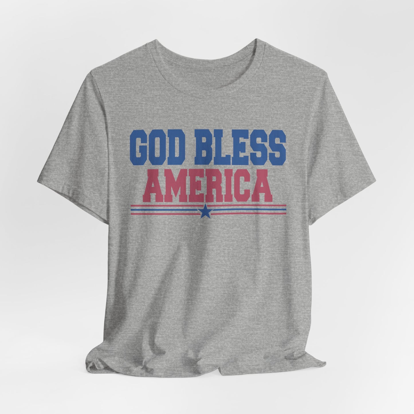 God Bless America Unisex Jersey Tee - Patriotic Short Sleeve Shirt