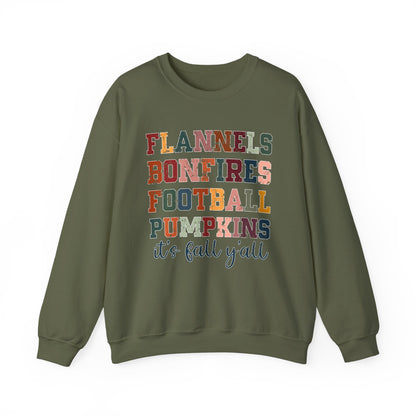 Flannel Bonfires Football Sweatshirt | Unisex Crewneck