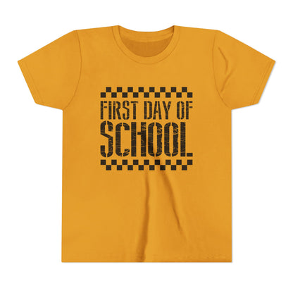 First Day of School Checkered Youth Tee, Back to School Shirt