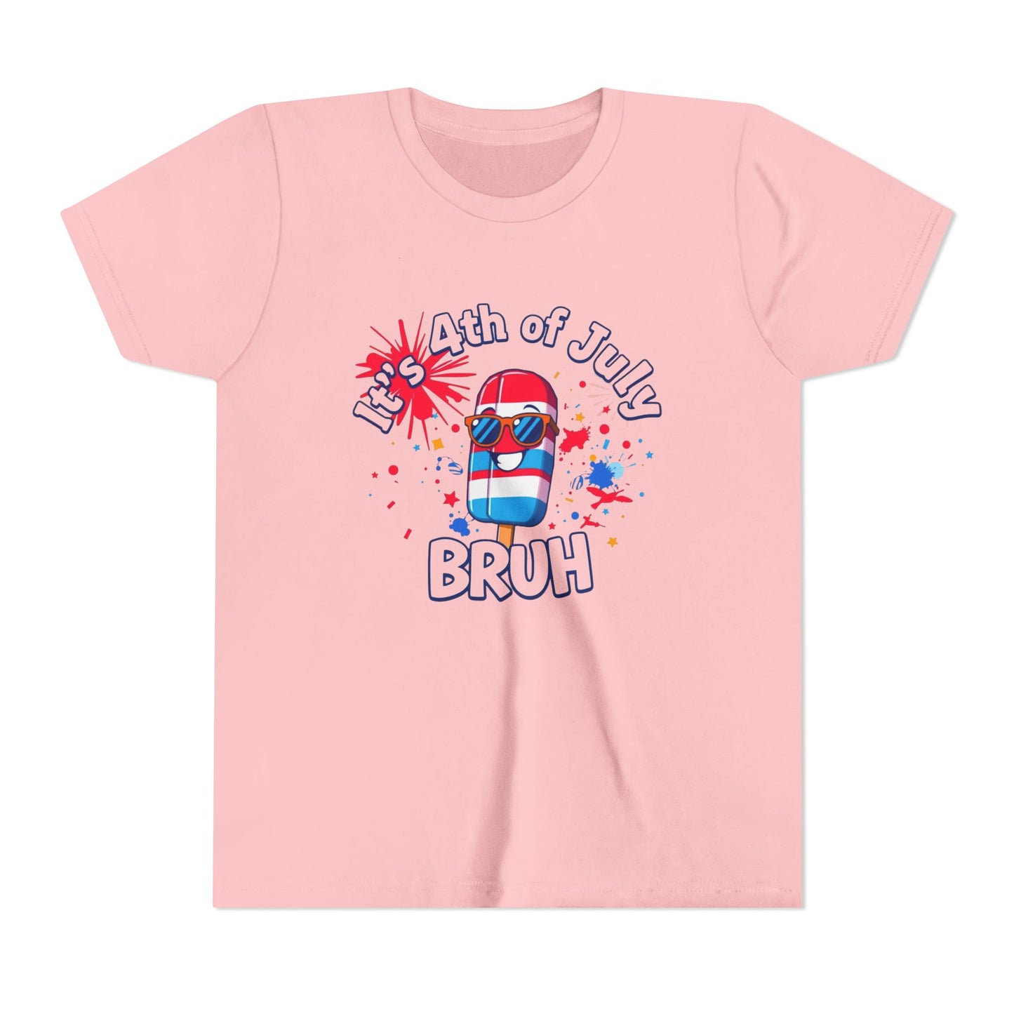 Kids 4th of July T-Shirt - "It's 4th of July Bruh" Design