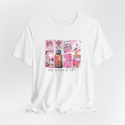 Nurse Life Pink Bella Canvas Tee