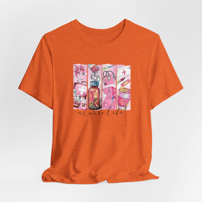 Nurse Life Pink Bella Canvas Tee