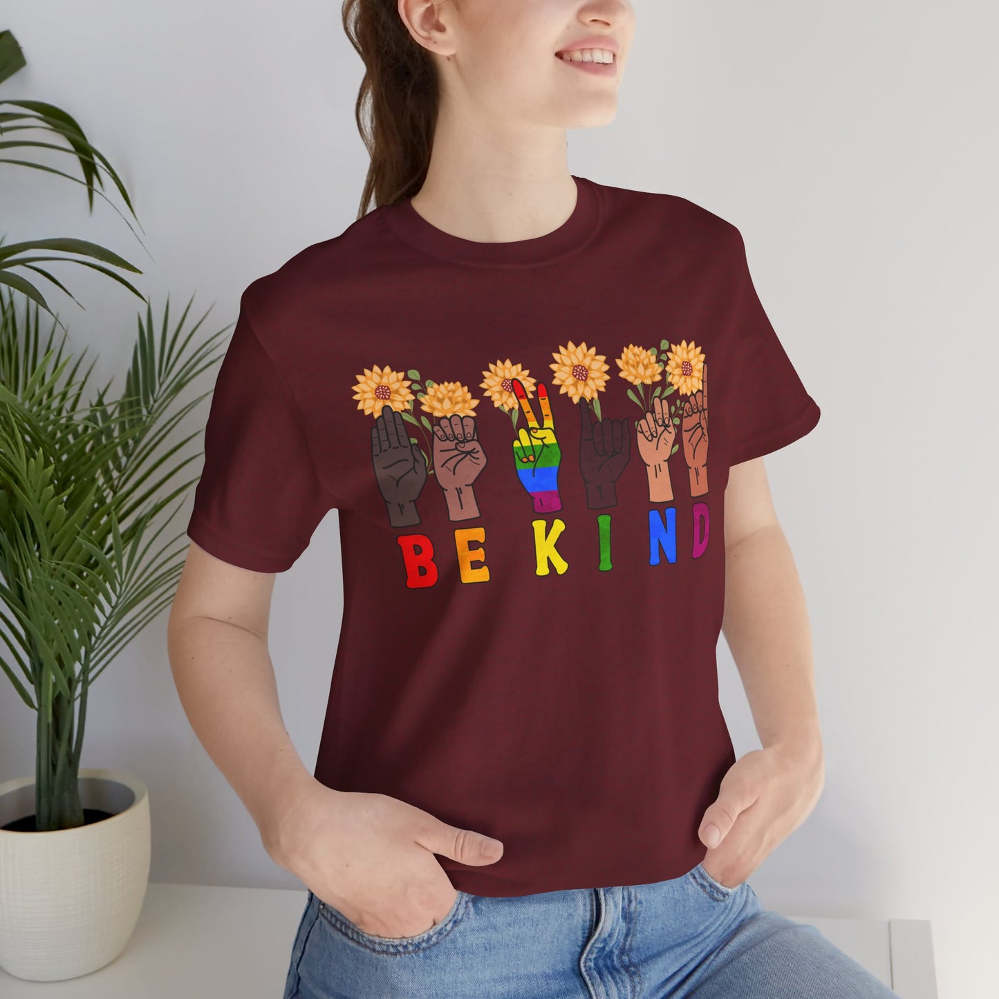 Be Kind Sign Language Diversity Unisex Jersey Tee
