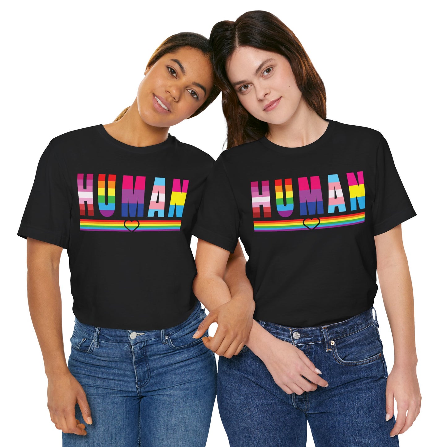 Pride Jersey Tee - Celebrate Diversity with 'HUMAN' Design