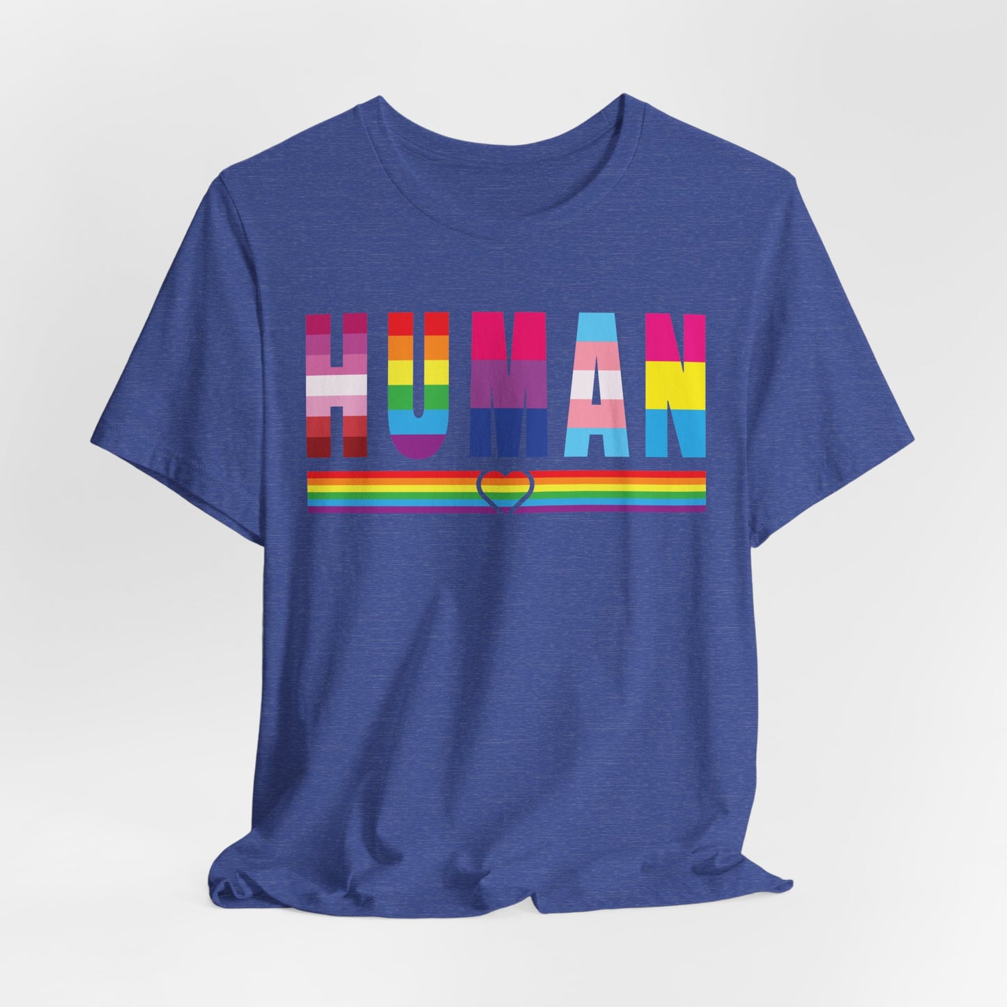 Pride Jersey Tee - Celebrate Diversity with 'HUMAN' Design