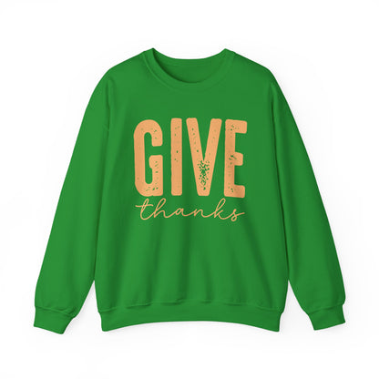 Give Thanks, Thanksgiving Gildan Crewneck Sweatshirt