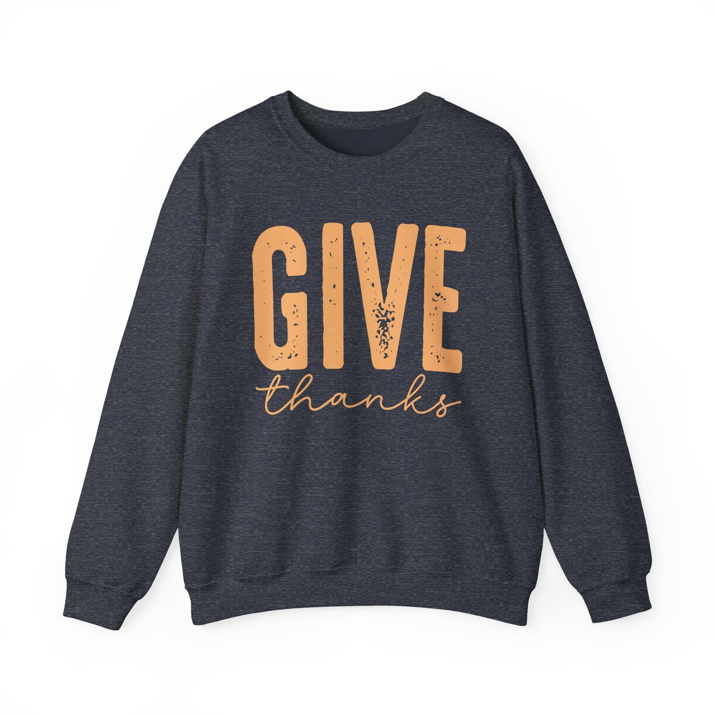 Give Thanks, Thanksgiving Gildan Crewneck Sweatshirt