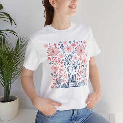 Patriotic Short Sleeve Tee with Liberty Design
