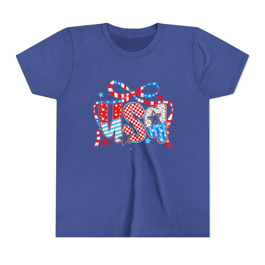 Patriotic Youth Short Sleeve Tee - USA Stars and Stripes Design