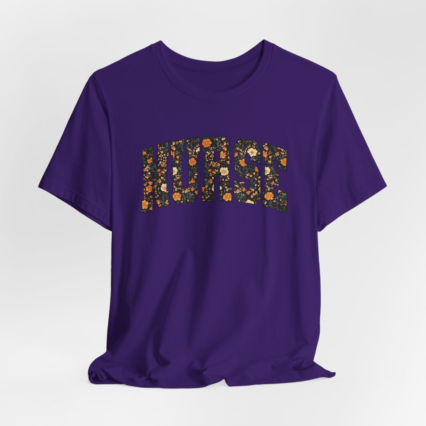 Floral Fall Nurse Bella Canvas T-Shirt