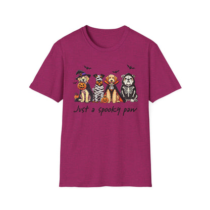 Halloween Dog T-Shirt, Spooky Paw Gildan Softstyle Shirt