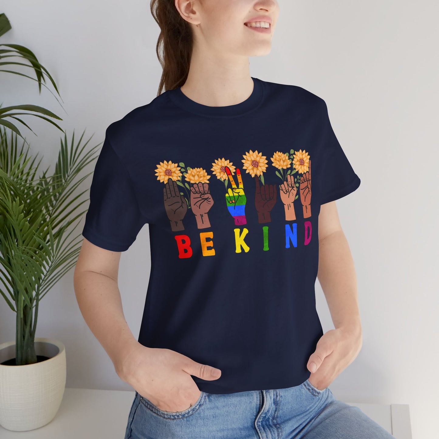 Be Kind Sign Language Diversity Unisex Jersey Tee