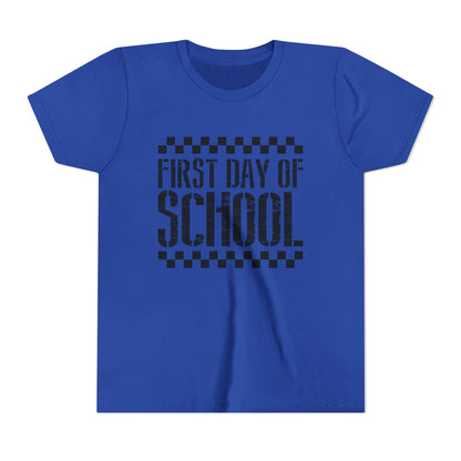 First Day of School Checkered Youth Tee, Back to School Shirt
