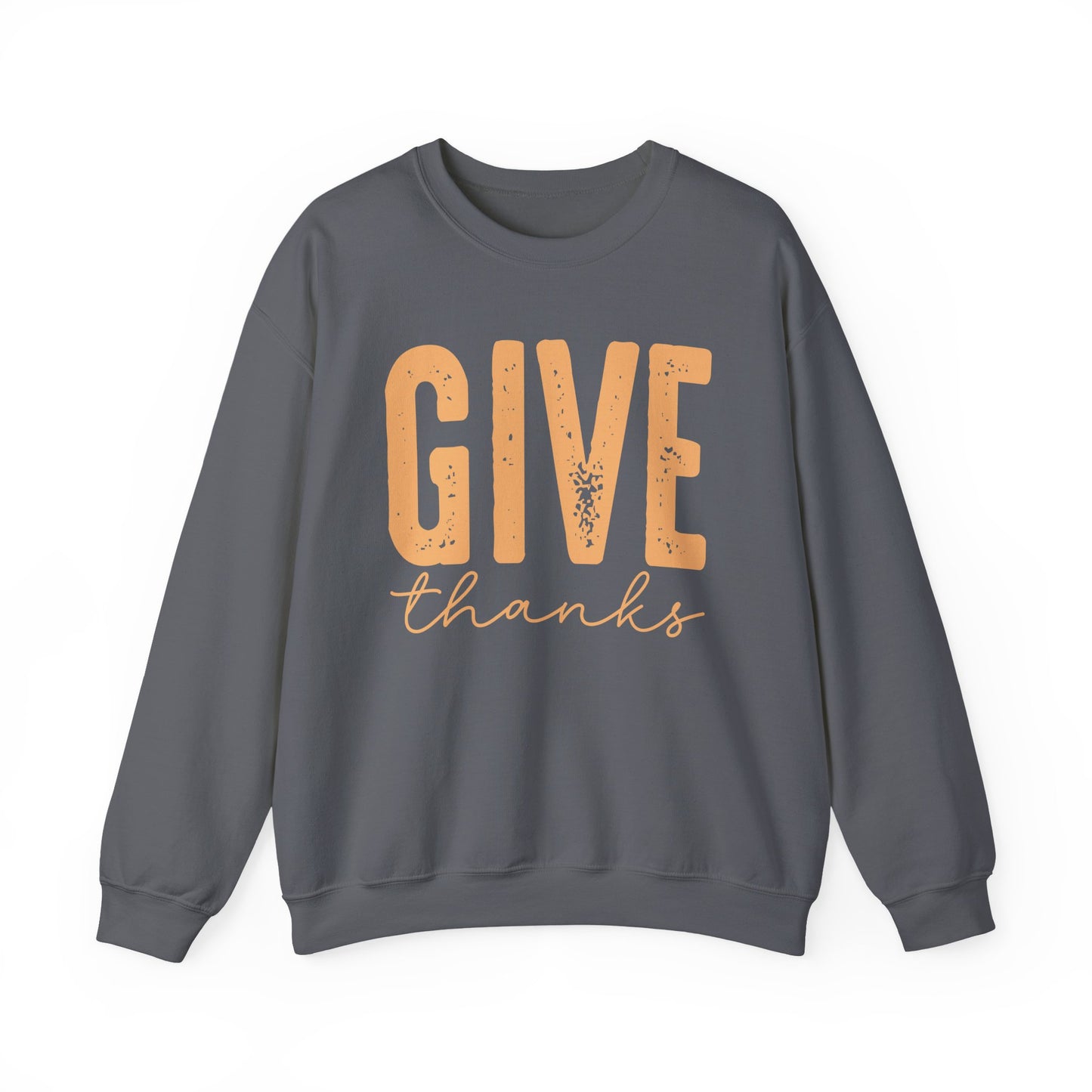 Give Thanks, Thanksgiving Gildan Crewneck Sweatshirt