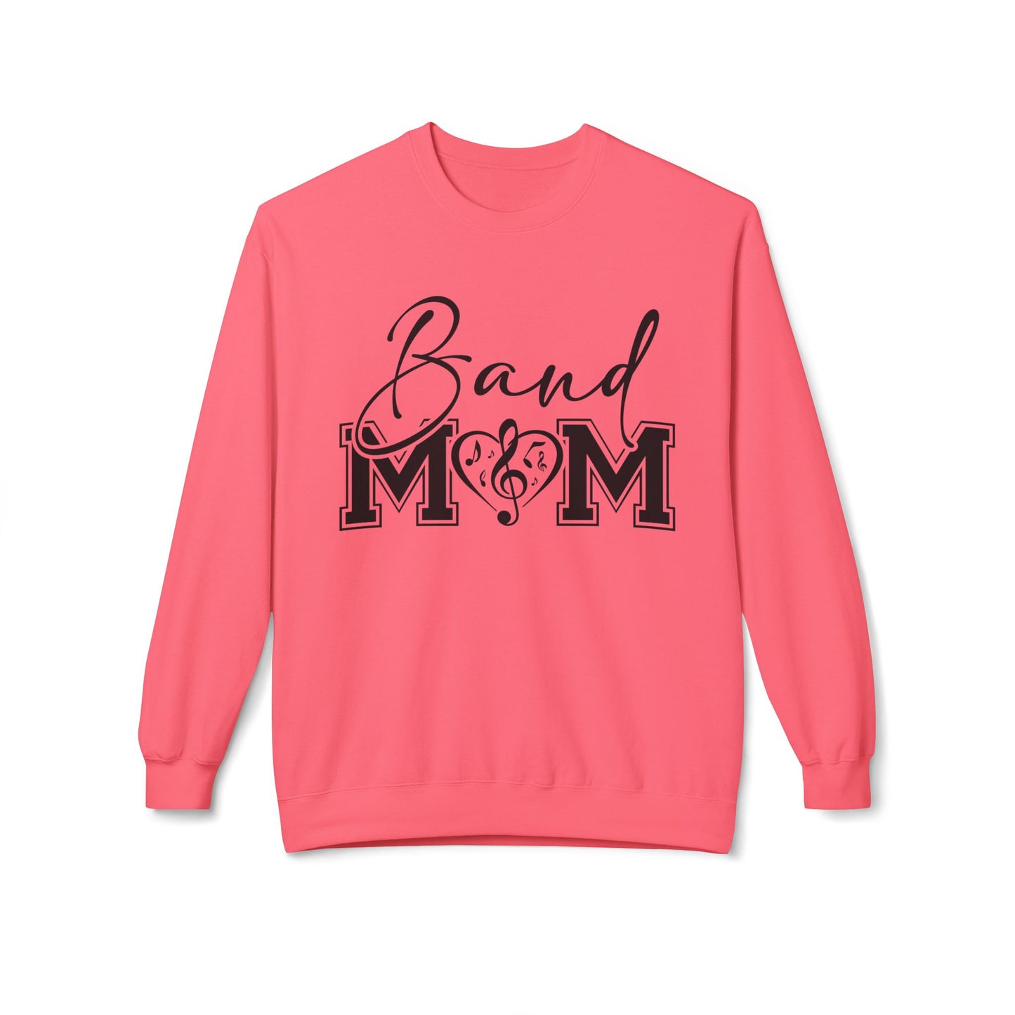 Band Mom front and back - Softstyle Crewneck for Music Lovers