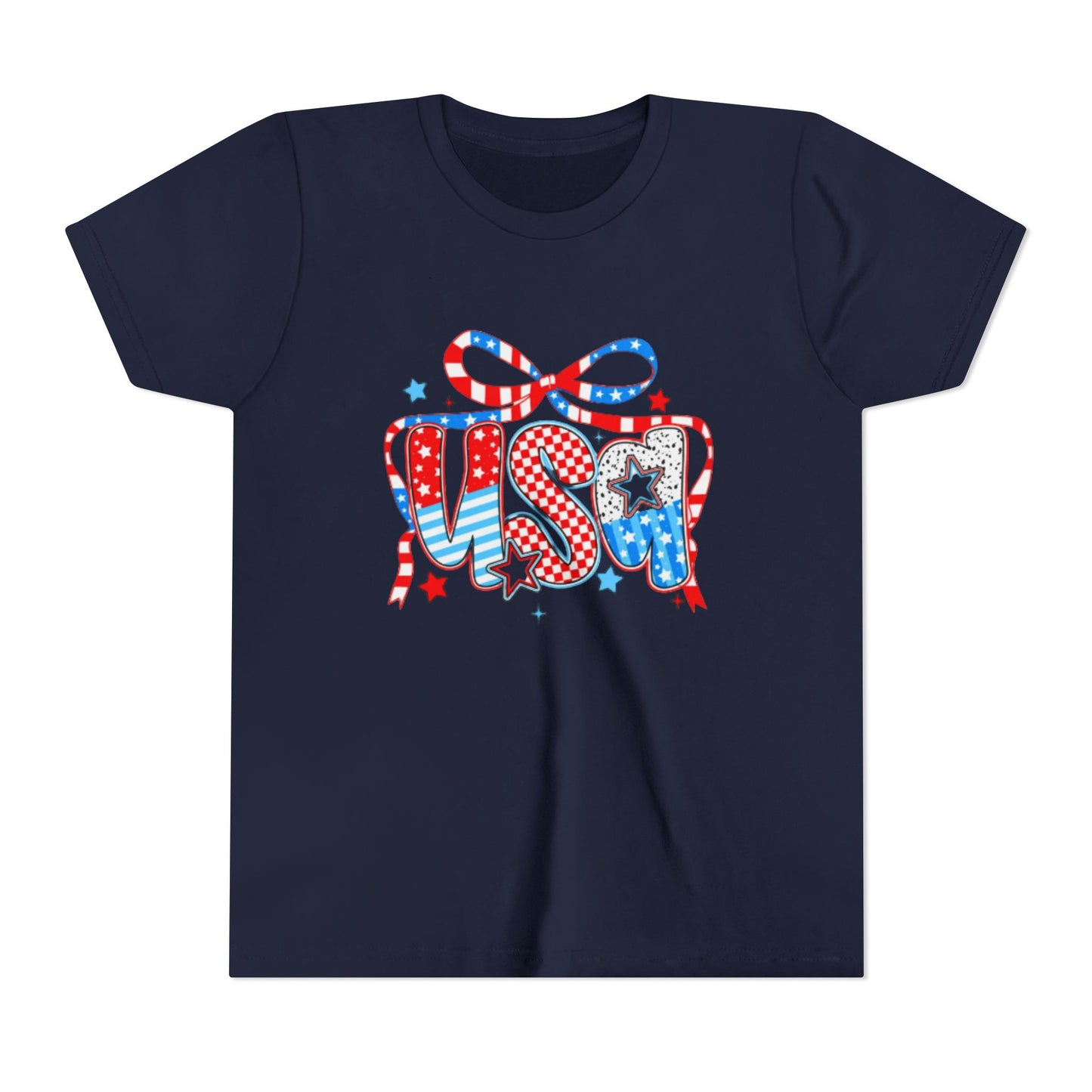 Patriotic Youth Short Sleeve Tee - USA Stars and Stripes Design