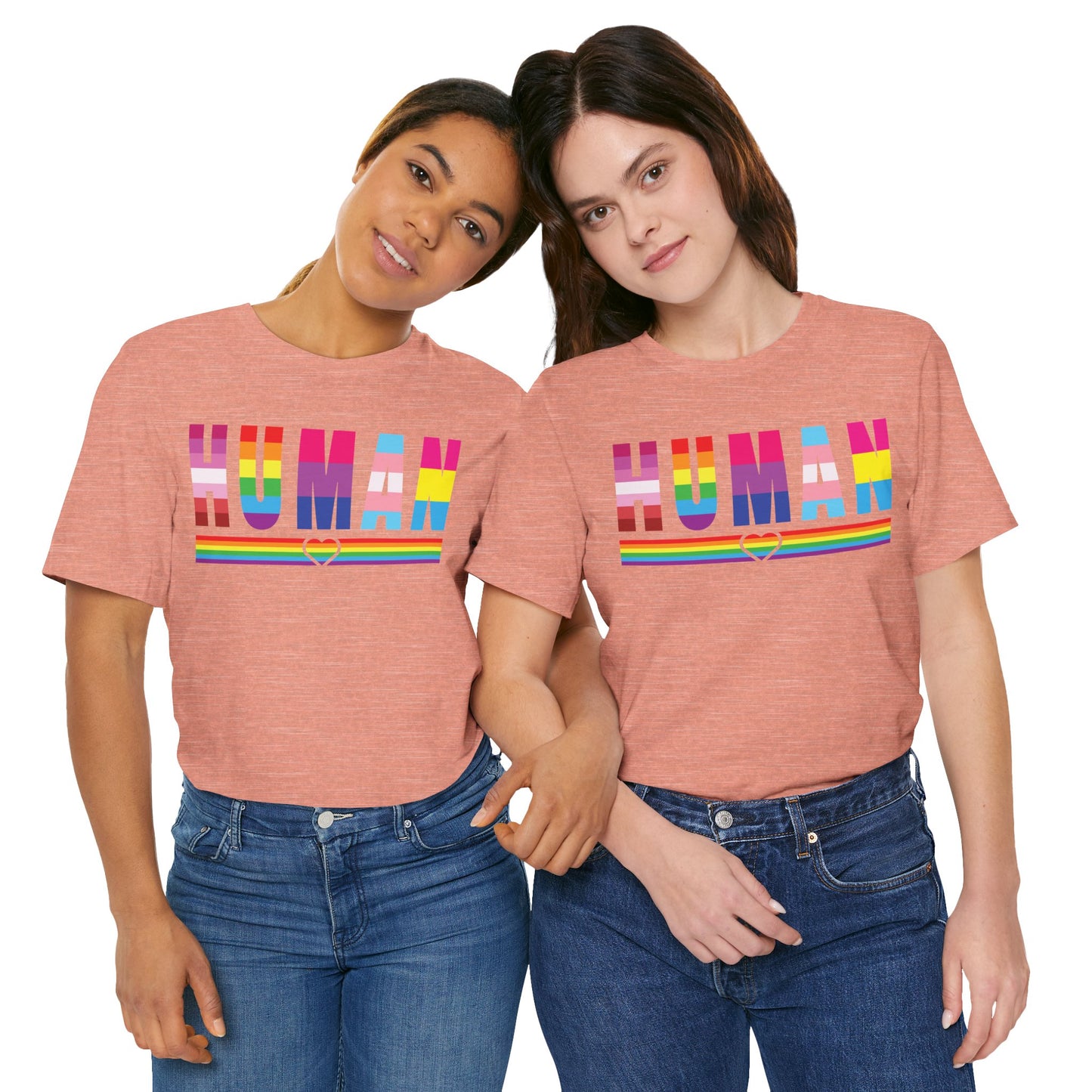 Pride Jersey Tee - Celebrate Diversity with 'HUMAN' Design