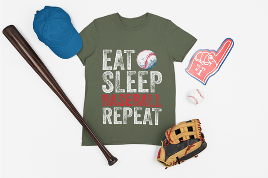 Eat Sleep Baseball Repeat Unisex Tee