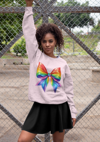 Pride Rainbow Bow Unisex Crewneck Sweatshirt