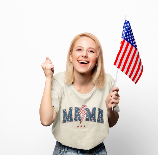 Patriotic Unisex Short Sleeve Tee - 'MAMA' Design